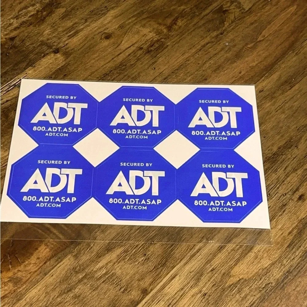 NWT ADT Security System Window/Door Decals/Stickers (6 pc) Protected by ADT